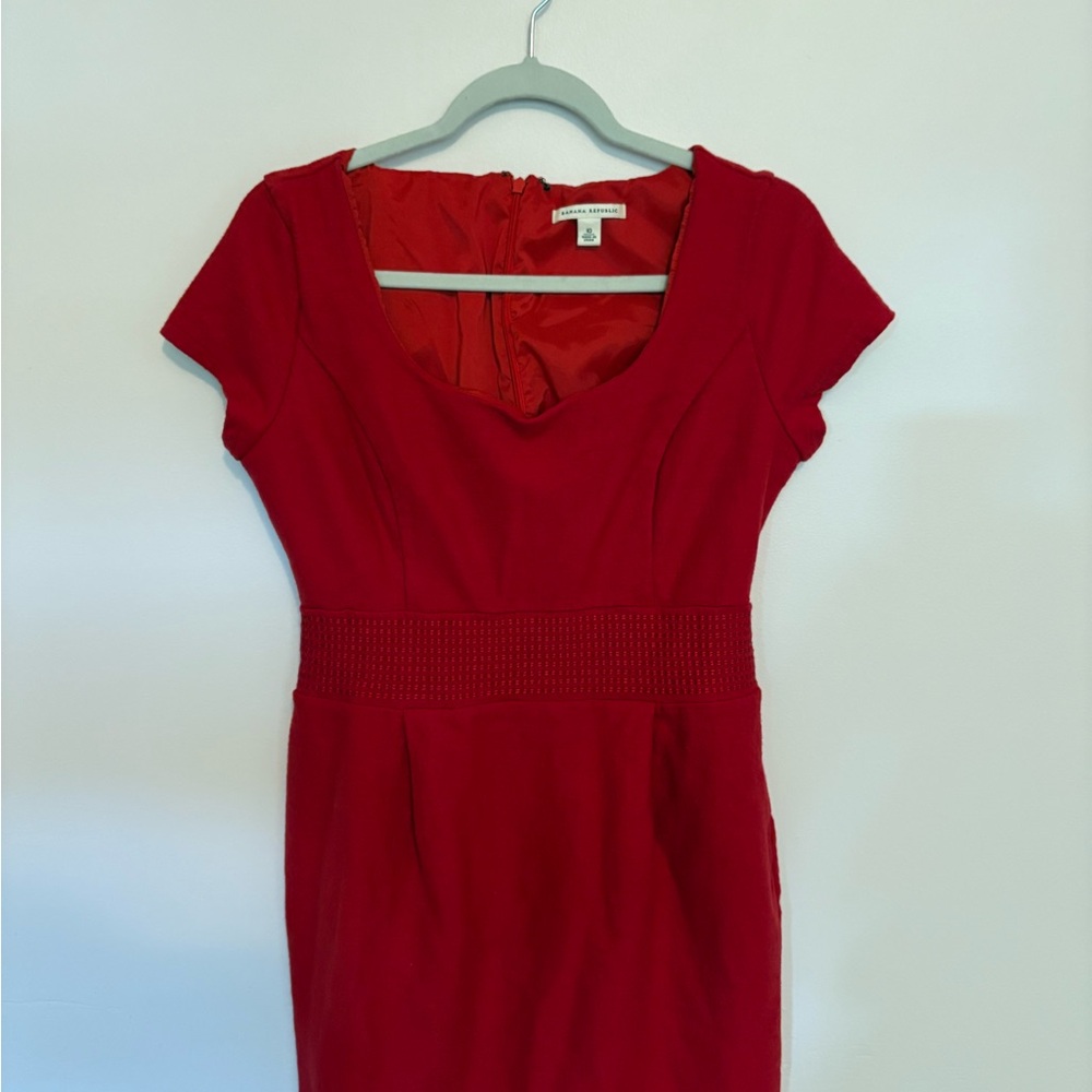 Banana Republic Classic Red Midi Dress